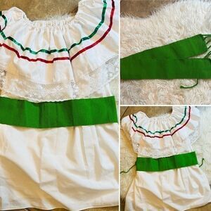 JUST BELT Mexican green traditional belt 16 de Septiembre fiesta / 5 de mayo